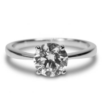 925 Silver 7.5mm Cubic Zirconia Ring