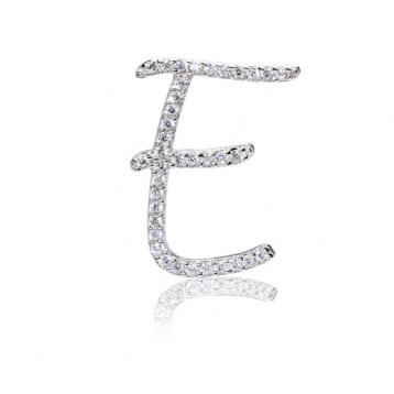 925 silver CZ alphabet pendant