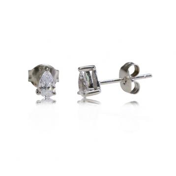 925 Silver 5x3mm Cubic Zirconia Earring