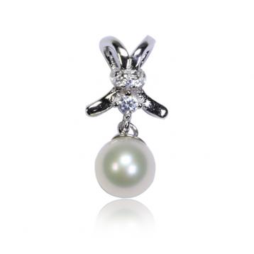 925 silver CZ fresh water pearl pendant