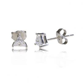 925 Silver 4.0mm Cubic Zirconia Earring