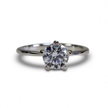 925 Silver 6.5mm Cubic Zirconia Ring