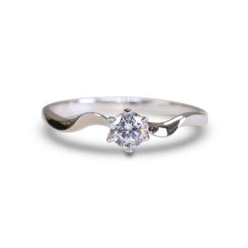 925 Silver 4.0mm Cubic Zirconia Ring