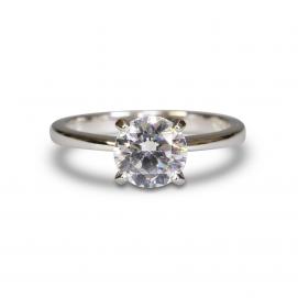 925 Silver 7.0mm Cubic Zirconia Ring