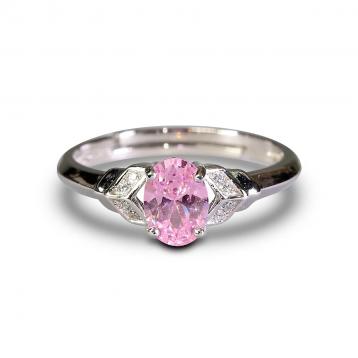 925 Silver Created Pink Sapphire
