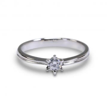 925 Silver 3.5mm Cubic Zirconia Ring