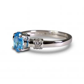 925 Silver Blue Topaz Ring