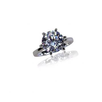 925 Silver 10.0mm Cubic Zirconia Ring