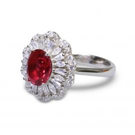 925 Silver Created  Ruby Ring