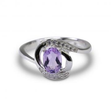 925 Silver Created Colored Stone Ring