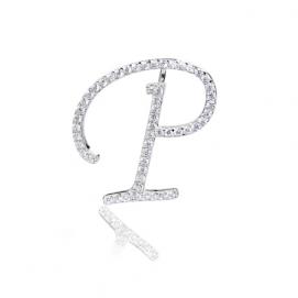 925 silver CZ alphabet pendant