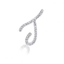925 silver CZ alphabet pendant