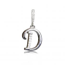 925 silver CZ alphabet pendant
