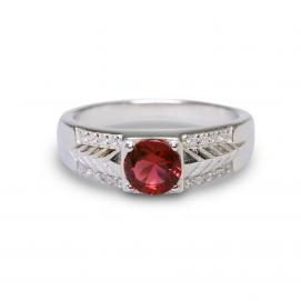 925 Silver Created Ruby Ring