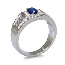 925 Silver Created Blue Sapphire Ring
