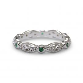 925 Silver Created Colour Stone Ring